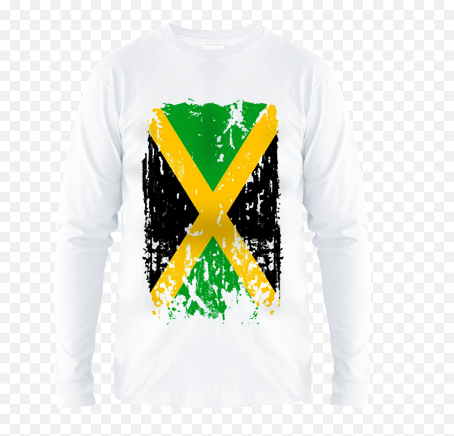 Menu0027s U0027distressed Jamaica Flagu0027 Printed Long Sleeve Tee - Jamaica Long Sleeve Tee Shirt Png,Jamaica Flag Png