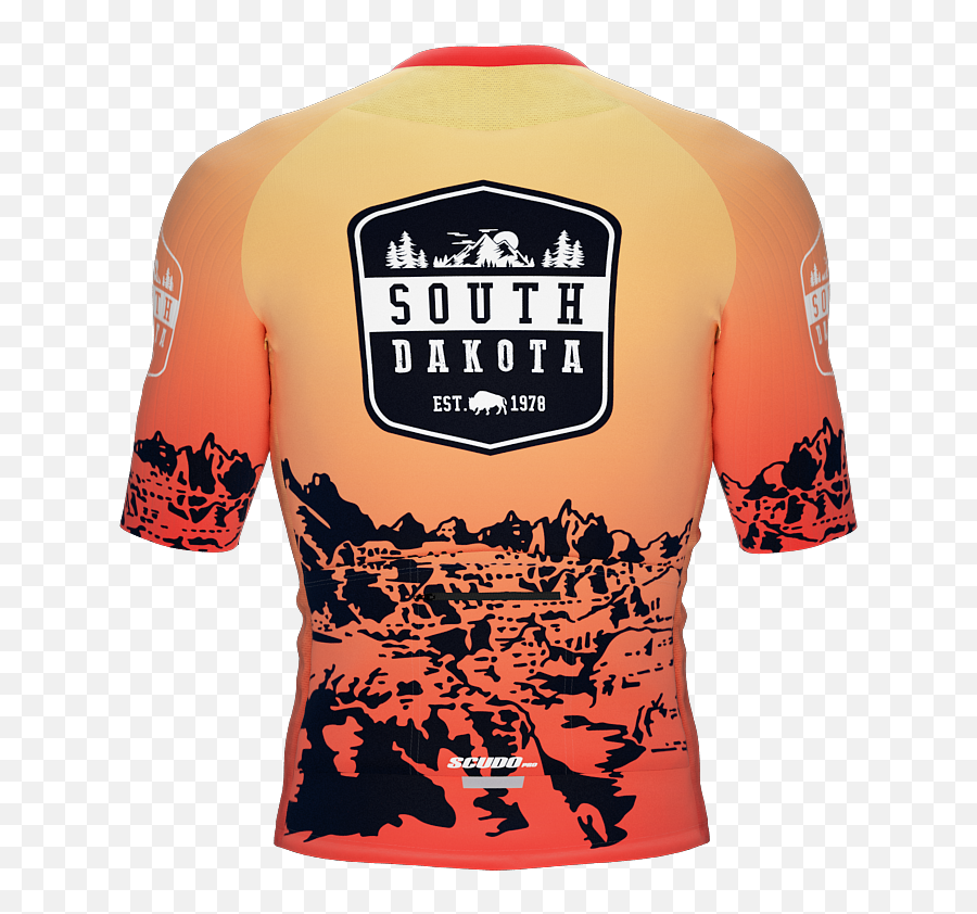 Scudopro Pro - Elite Short Sleeve Cycling Jersey South Dakota Badlands Clipart Black And White Png,State Icon