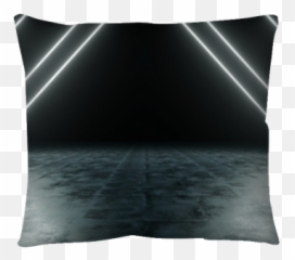 Throw Pillow Futuristic Sci Fi Triangle White Neon Tube - Decorative png