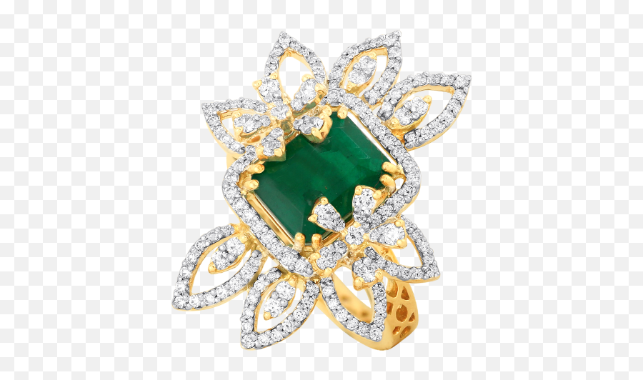Green Grandeur Diamond Ring - Emerald Png,Diamond Ring Png