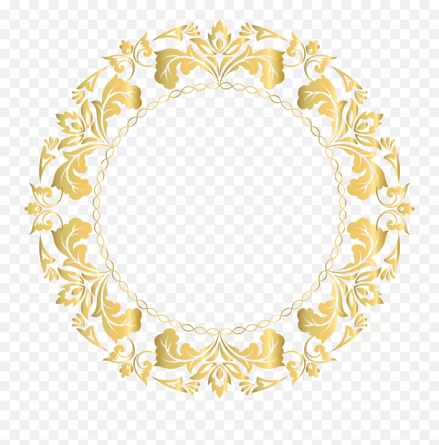 Floral Gold Circle Frame Png Mirror