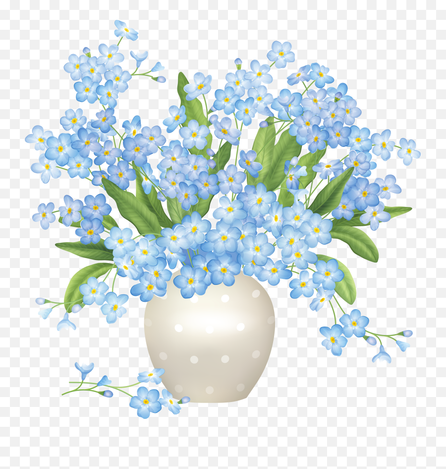 Download Blue Flower Clipart Transparent - Flower Vase Vase Of Flowers Clipart Png,Flowers Clipart Transparent Background