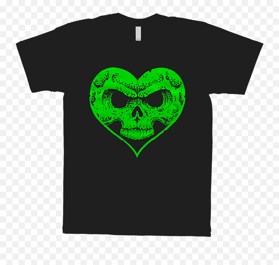 Download Alexisonfireneon Heartskull T - Shirt Supply Chain Alexisonfire Heart Skull Png,Green Tshirt Png