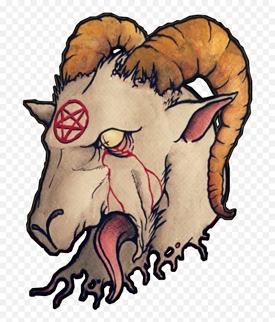 Satan Satanic Goat Blood Bleed Hell Die Kill Pact Devil - Sketch Png,Satan Transparent Background