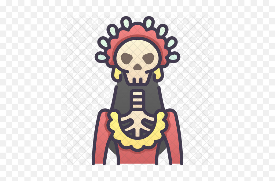 Medusa Skeleton Icon - Outline Of A Mexican Women Png,Medusa Png