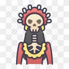 Medusa Skeleton Icon - Outline Of A Mexican Women Png,Medusa Png
