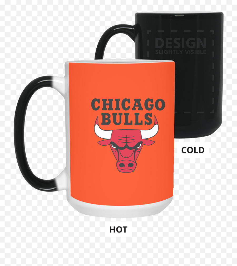 Chicago Bulls Logo Basketball Cups 15 Oz Color Changing Mug - Gift Png,Bulls Logo Png