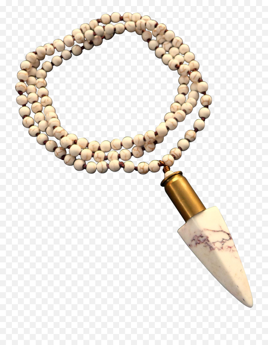 Natural Howlite Bullet Shell Arrowhead Long Necklaceg - Solid Png,Bullet Shells Png
