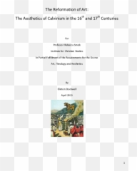 Doc The Reformation Of Art Aesthetics Calvinism - Language png