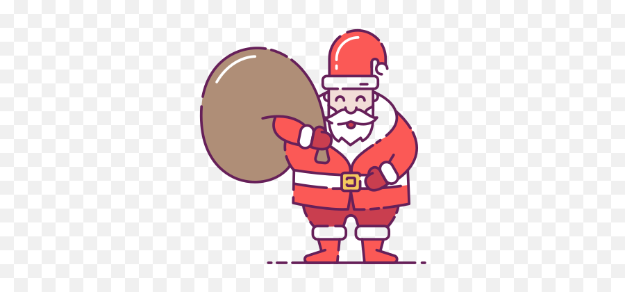 Santa Claus With Bag Gifts Free Icon Of Glyph Color - Santa Claus Png,Santa Claus Icon