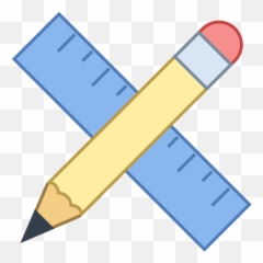 Design Pencil Ruler Free Icon Of - School Supplies Png