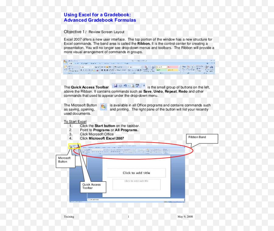 Pdf Using Excel For A Gradebook Advanced - Vertical Png,Microsoft Excel 2007 Icon