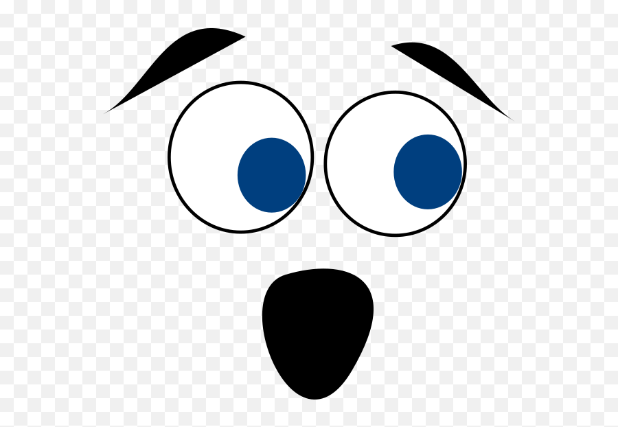 Blue Eyed Scared Face Clip Art - Vector Clip Scared Face Clipart Transparent Png,Scared Png