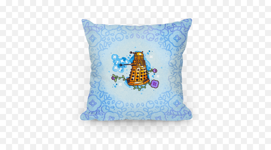 Watercolor Doctor Who Icon Dalek Pillow Pillows Lookhuman - Decorative Png,Pillow Icon