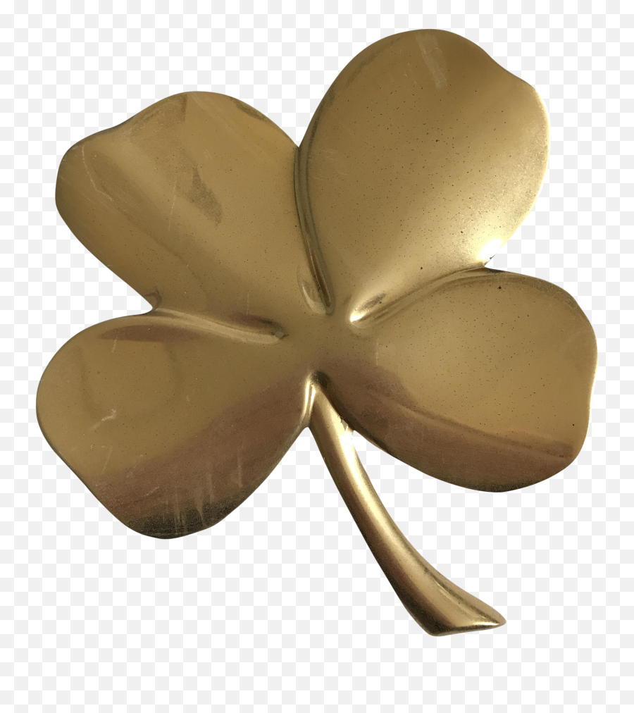24k Gold Tone Plated Brass Four Leaf Clover Paperweight - Gold Four Leaf Clover Png,Clover Png