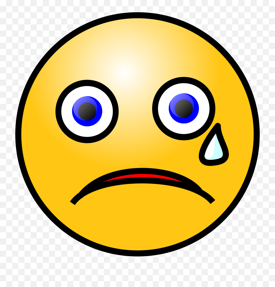 Emoticon Cry Sad Tear Expression - Crying Smiley Clip Art Png,Tear Emoji Png