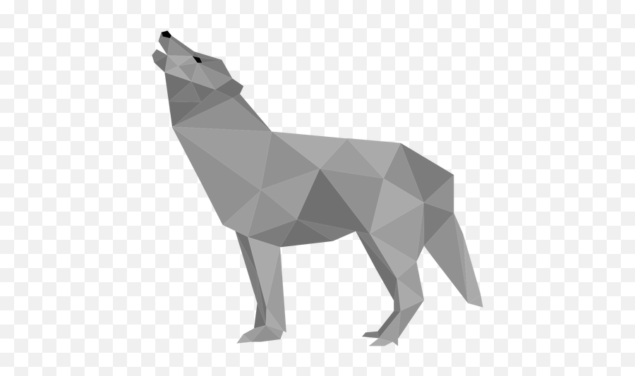Wolf Howl Predator Tail Low Poly - Low Poly Wolf Howl Png,Howling Wolf Png