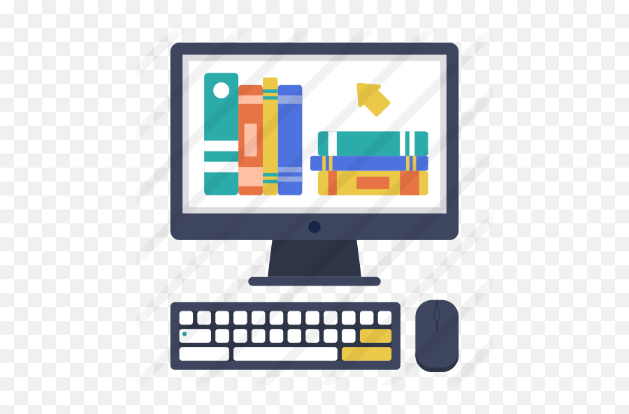 Digital Library - E Learning Flat Png,Computer Png Images