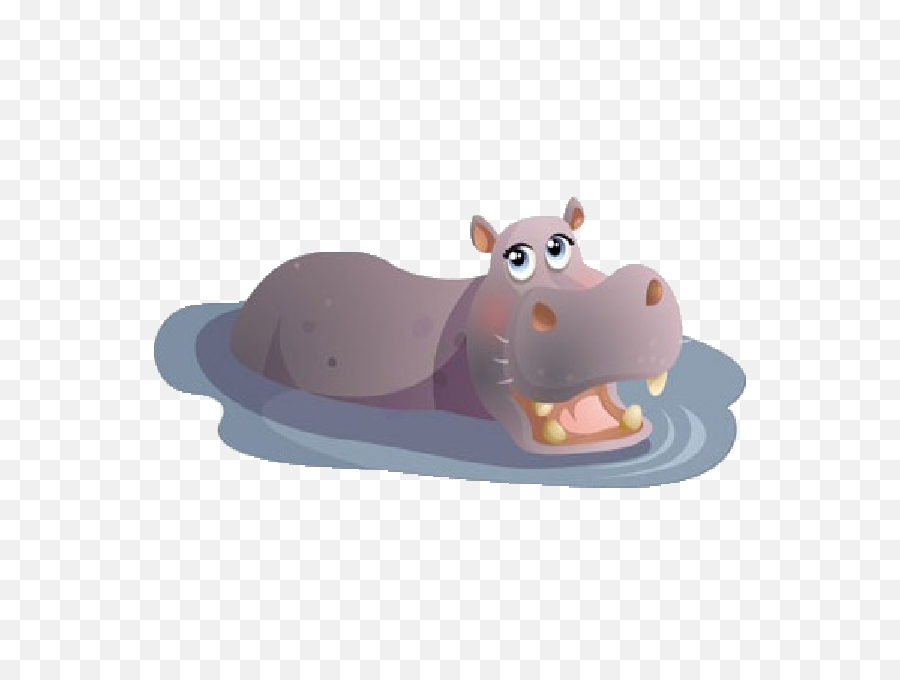 Download Hd Clipart Hippo Carton - Hippo In Water Cartoon Png,Water Clipart Transparent