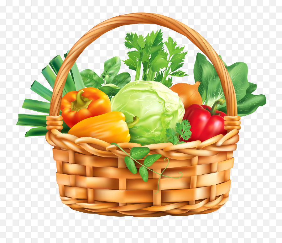 Harvest Clipart Basket Vegetable - Basket Fruits And Vegetables Png,Harvest Png