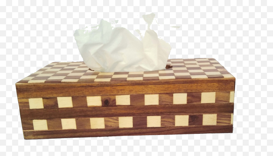 Tissue Box With Wood Inlay Png