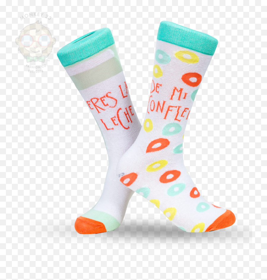 Leche U0026 Conflei - Monkey 23 Fashion Myfunkysock Sock Png,Leche Png