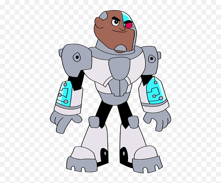 How To Draw Cyborg From Teen Titans - Cartoon Png,Cyborg Transparent