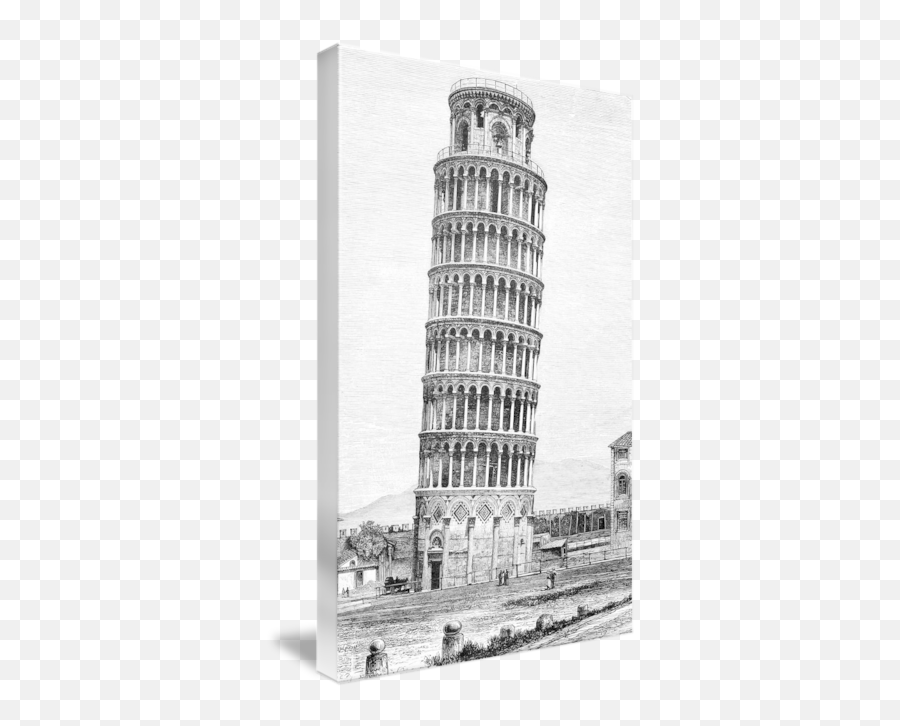 Leaning Tower Of Pisa Drawing By Phil Cardamone - Realistic Leaning Tower Of Pisa Sketch Png,Leaning Tower Of Pisa Png