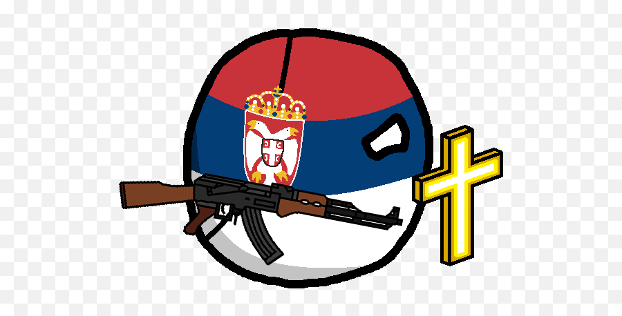 Download Serbia With A Cross And An Ak - Serbia Countryball Png,Ak 47 Png