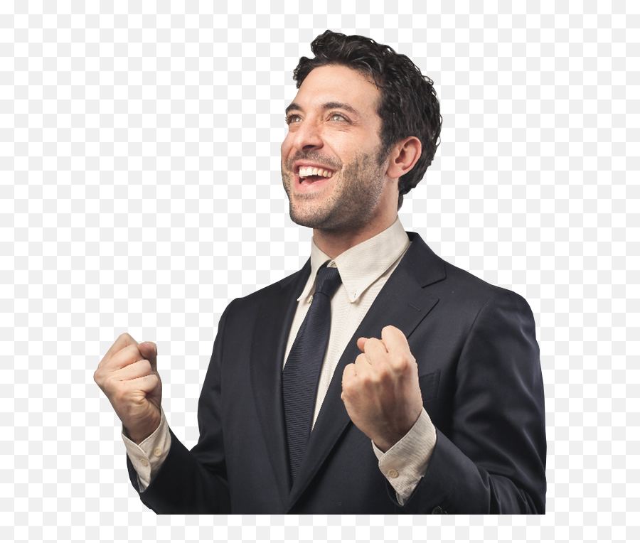 Excited Businessman With Clenched Fists - Excited Man Png,Fists Png