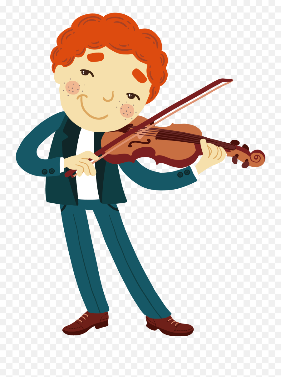 Musician Clipart Music Man - Chico Tocando El Violin Dibujo Feliz Cumpleaños Con Violín Png,Violin Png