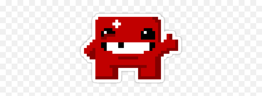 Super Meat Boy Pixels Sticker - Super Meat Boy Pixel Art Png,Super Meat Boy Logo