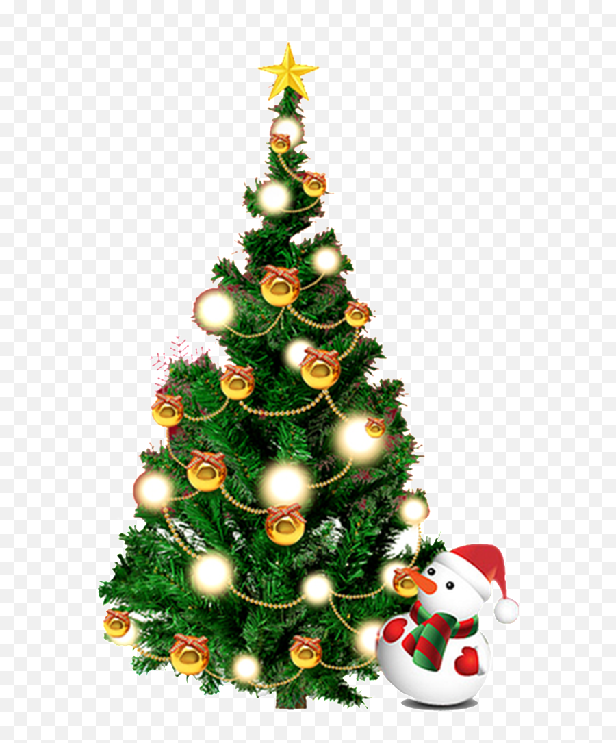 Download Hd El Árbol De Navidad Y Muñeco Nieve Png - Christmas Tree Small Png,Arbol De Navidad Png