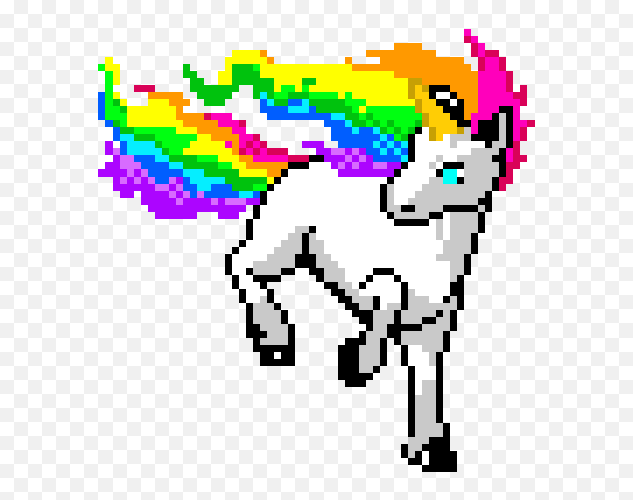 Download Hd Rainbow Unicorn - Free Pixel Art Transparent Png Cute Unicorn Pixel Art,Rainbow Unicorn Png