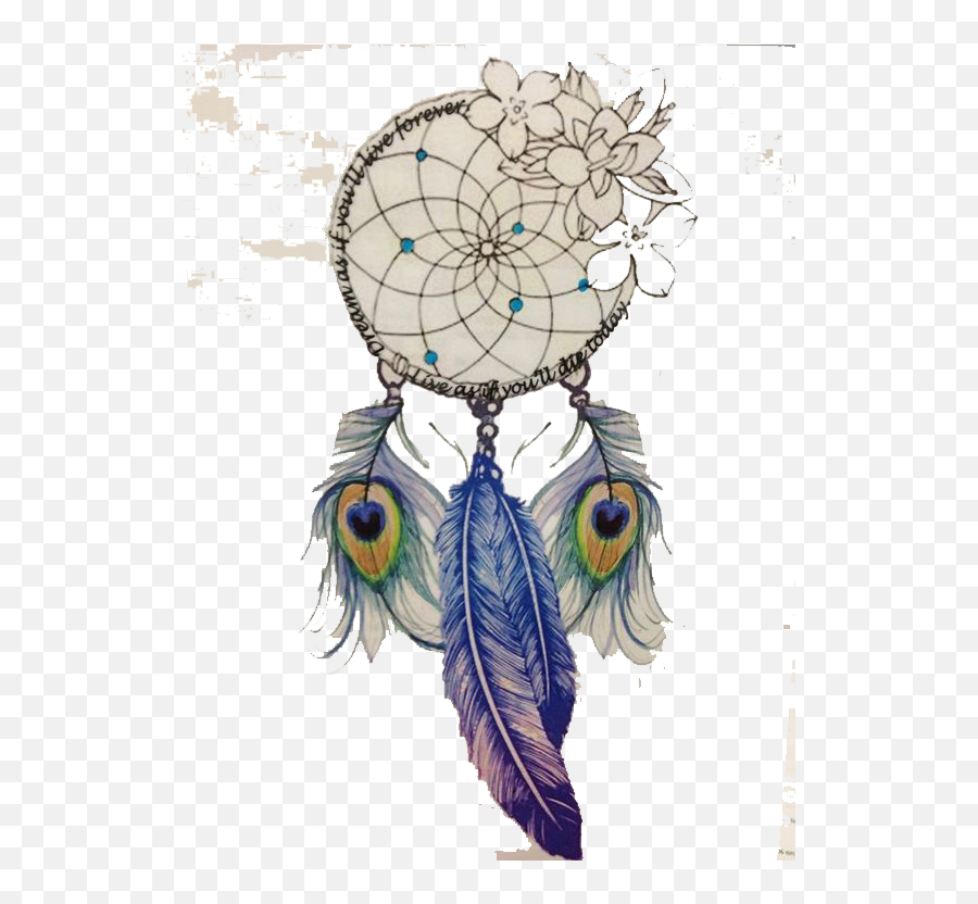 Download Tattoo Feather Drawing - Beautiful Dream Catcher Design Png,Feather Drawing Png