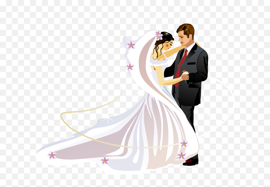 Wedding Veil Clip Art - Wedding Couple Png Hd,Wedding Veil Png