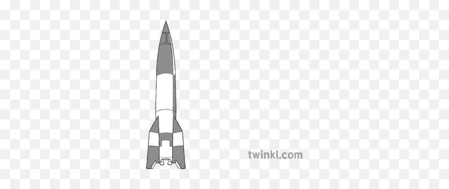 V 2 Rocket Black And White Illustration - Twinkl Rakete Zeichnung Schwarz Weiß Png,Missle Icon