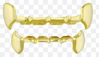 Gold Teeth Plating Vampire Pointed Tooth Grillz U2013 Grillzly - Transparent Gold Grill Png,Vampire Teeth Png