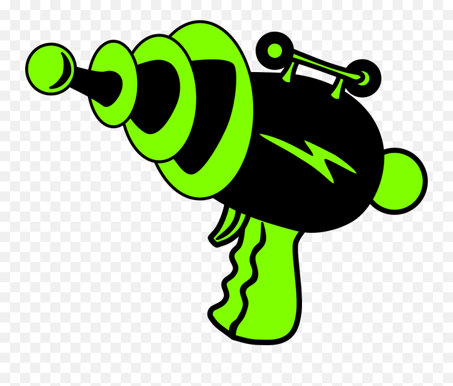 Ray Gun Green And Black No Shadow Clip - Cartoon Laser Tag Guns Png,Cartoon Gun Png