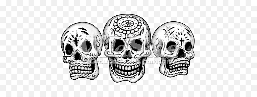 3 Skulls Day Of The Dead - Day Of The Dead Three Skulls Drawings Skull The Day Of The Dead Png,Day Of The Dead Png
