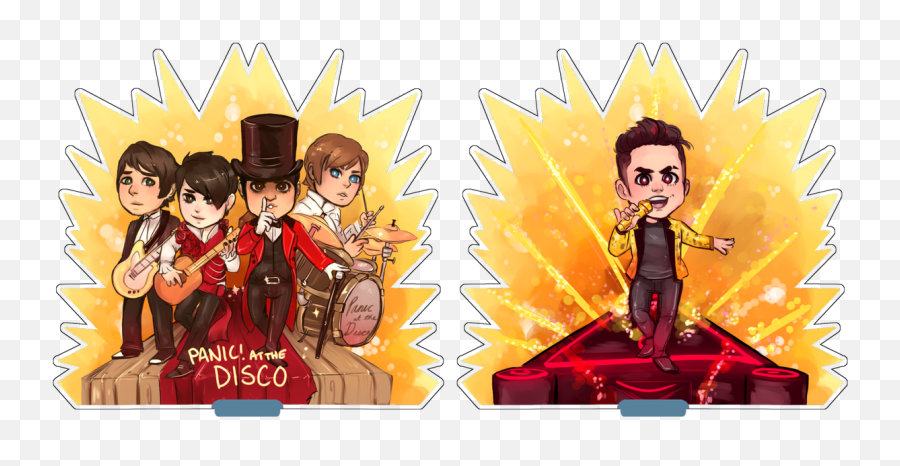 My Chemical Romance Png - 2006 Vs Today Panic At The Disco Cartoon,Panic At The Disco Logo Png