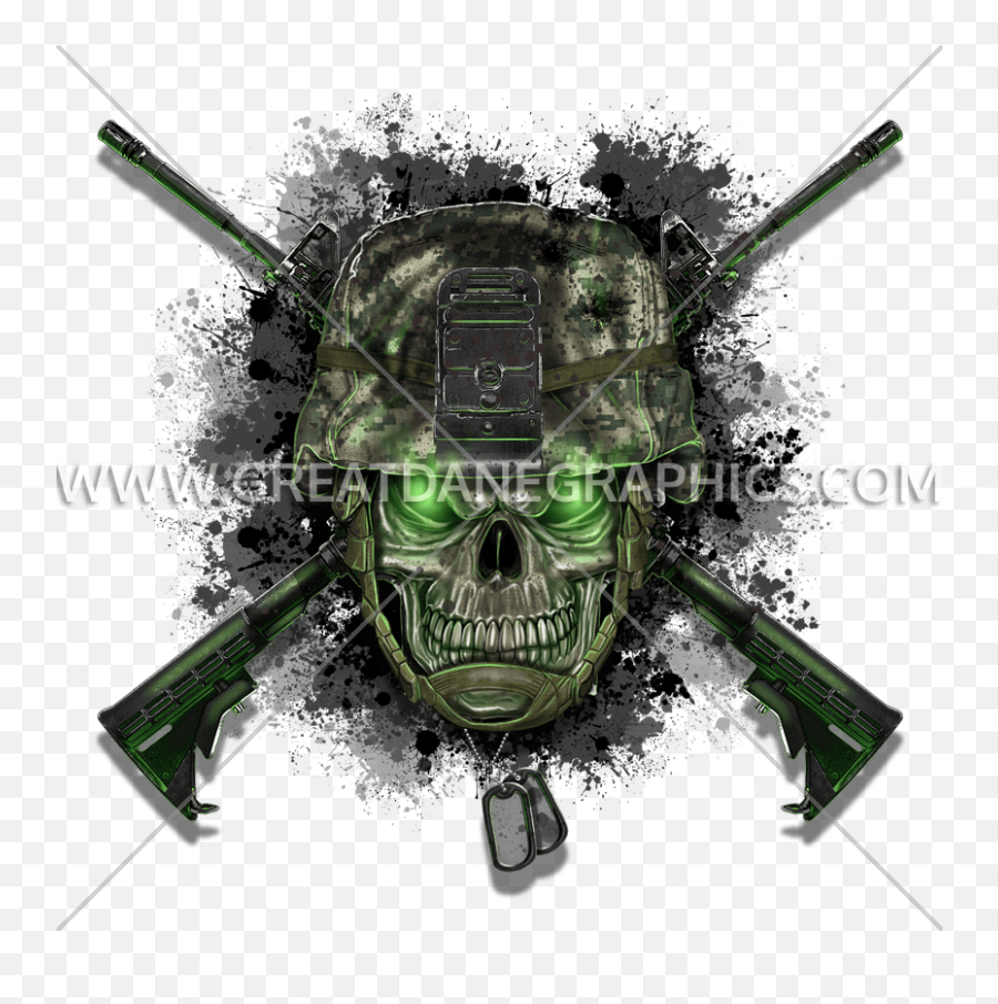 Skull Army Helmet Production Ready Artwork For T - Shirt Skull On Military Helmet Png,Army Helmet Png