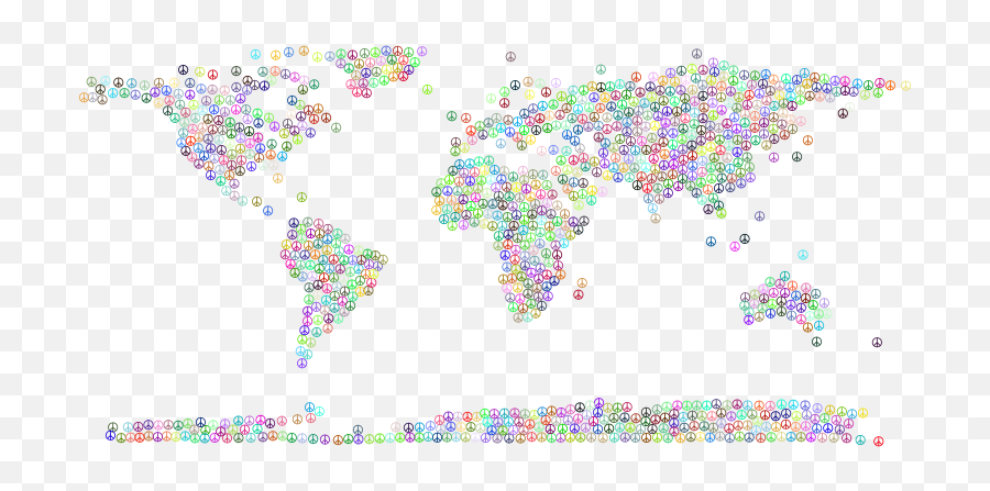 Download Free Png Prismatic Peace Sign World Map No - High Resolution World Map Vector,World Map Transparent Background