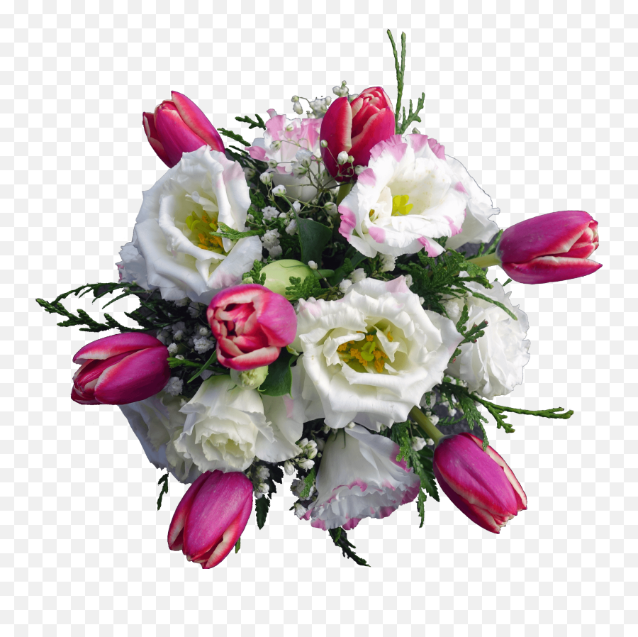 Lisianthus And Tulip Flower Pot Png