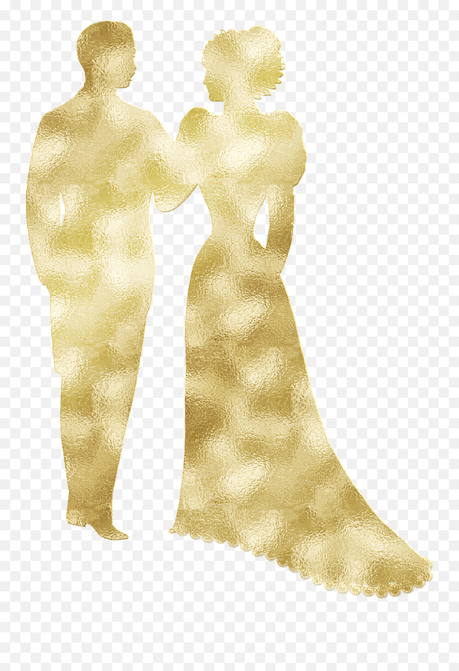 Gold Foil Vintage Wedding Couple - Free Image On Pixabay Event Png,Wedding Couple Png