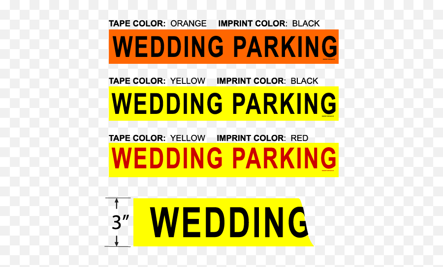 Wedding Parking Sign Tape Barricade - 3 Wide Parking Sign Png,Caution Tape Png