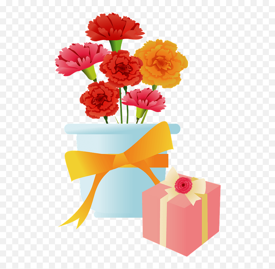 Mothers Day Gift And Carnations In A Pot Clipart Free Png Carnation