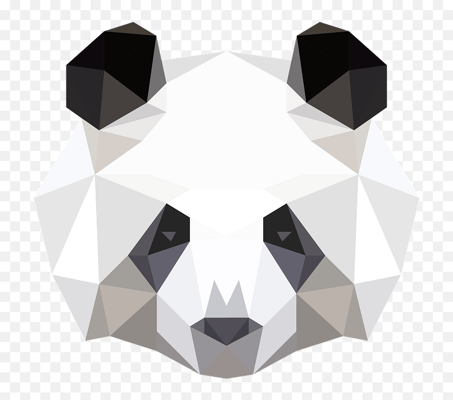 Low Poly Panda Head Clipart - Low Poly Art Panda Png,Low Poly Logo