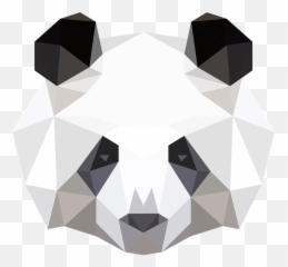 Low Poly Panda Head Clipart - Art png