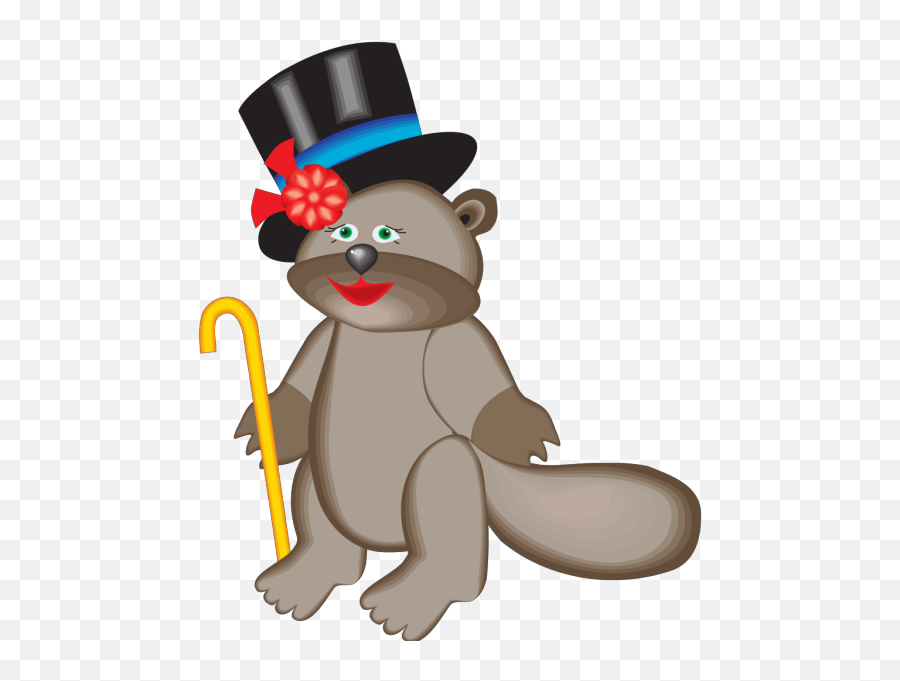 Beaver In Top Hat Png Svg Clip Art For Web - Download Clip Beaver In Hat Cartoon,Rice Hat Png
